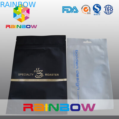 Os três lados lisos selaram o zíper da folha de mylar com furo do hange