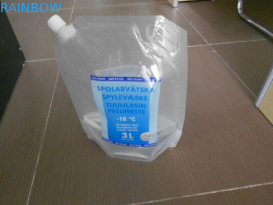 A prova colorida da água da impressão está o saco acima de empacotamento com o bico de canto para Liguid