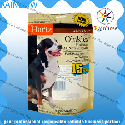 Saco personalizado cão dos alimentos para animais de estimação recicl com reforço e o zíper inferiores