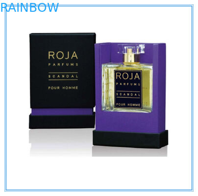 Caixa de empacotamento do perfume roxo do papel de arte reciclável com parte inferior