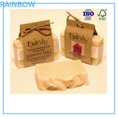 Costume de empacotamento recicl da caixa do sabão de papel impresso com corda do fechamento