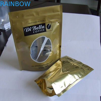 Coffe/chá Moistureproof levanta-se a janela oval dourada plástica do saco do malote