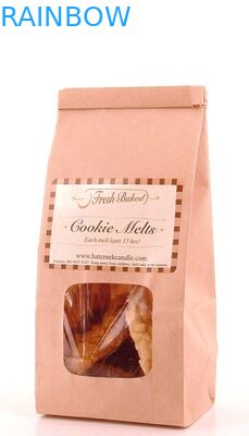 Sacos de papel personalizados rosa claramente laço da janela de Kraft e da lata para o alimento