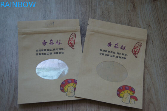 O petisco Kraft personalizou sacos de papel que Brown impresso se levanta com zíper e janela