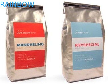 Malote matte da folha de alumínio do revestimento da parte inferior lisa, saco de empacotamento do café de prata do laço da lata