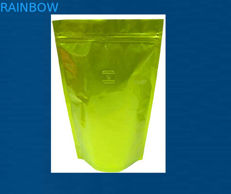 O ouro de empacotamento completamente impresso da luz do zíper dos malotes do chá lustroso levanta-se