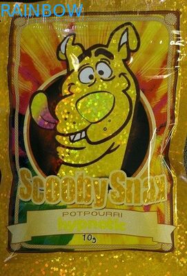 Pot-pourri erval lustroso do amarelo do holograma do saco 10g Scooby Snax do incenso