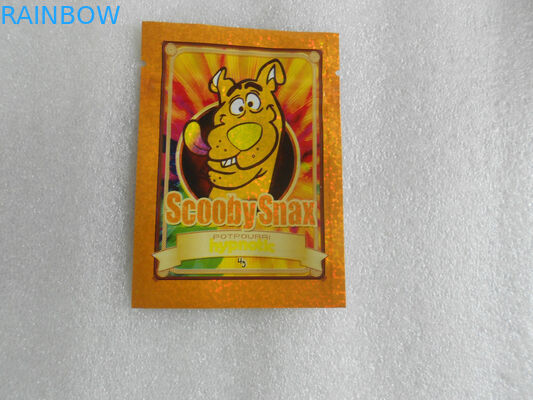 Pot-pourri erval lustroso do amarelo do holograma do saco 10g Scooby Snax do incenso