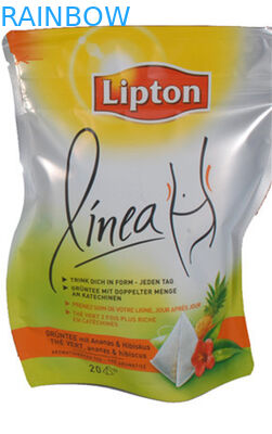 O ANIMAL DE ESTIMAÇÃO curvado gracioso de Lipton/sacos de empacotamento chá de VMPET/PE levanta-se