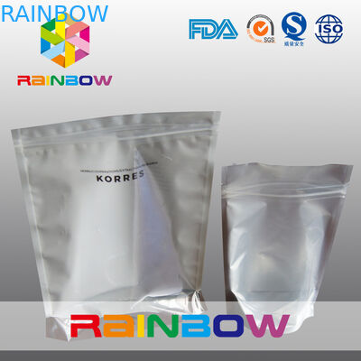 Malote prateado lustroso laminado costume da folha que empacota com zíper