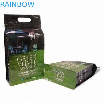 Não - malote plástico tóxico dos alimentos para animais de estimação com parte inferior lisa e punho