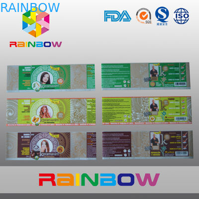 Etiquetas da luva de psiquiatra de calor do PVC para as garrafas da bebida que empacotam no rolo