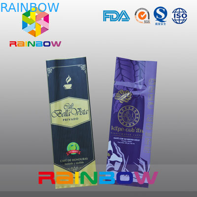 Malotes plásticos do selo traseiro brilhante feito sob encomenda que empacotam para o café/feijão de café