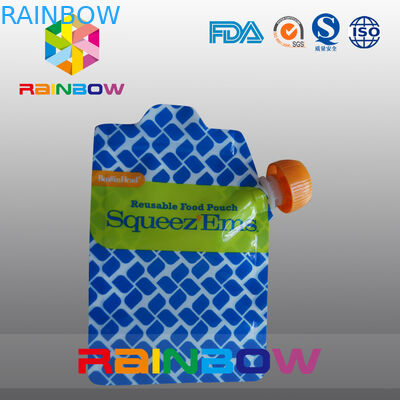 Sacos líquidos recicl material laminados do bico da camada com o zíper para o comida para bebé