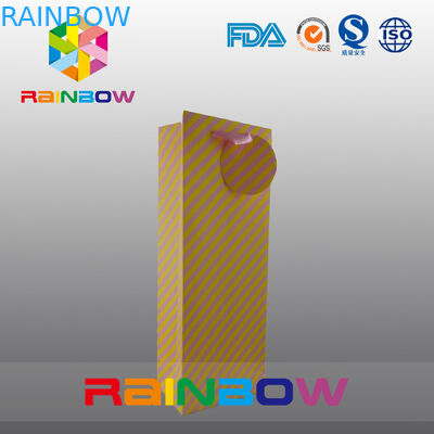 Sacos de papel personalizados biodegradáveis com corda dos PP para o empacotamento das garrafas de vinho tinto