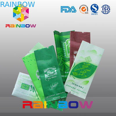 Umidade - saquinhos de chá laterais do reforço da prova que empacotam com o entalhe do rasgo, verde