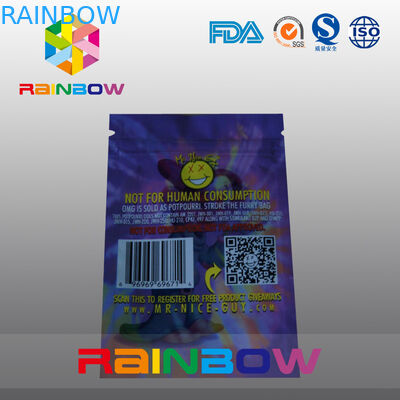 do incenso erval lateral do selo de 5g OMG três saco de empacotamento com zíper