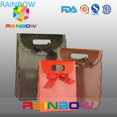 Saco de papel impresso colorido para o presente/doces, saco de papel personalizado com punho