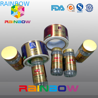Etiqueta autoadesiva revestida do psiquiatra da luva da etiqueta do brilho feito sob encomenda semi para o frasco e as latas
