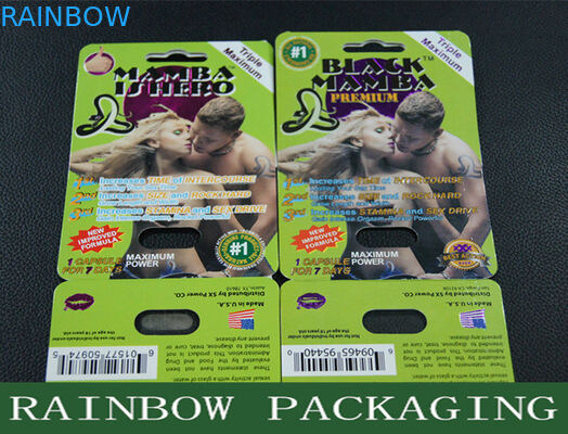 Comprimidos do sexo da mamba preta que empacotam o cartão da bolha que empacota para o realce dos homens