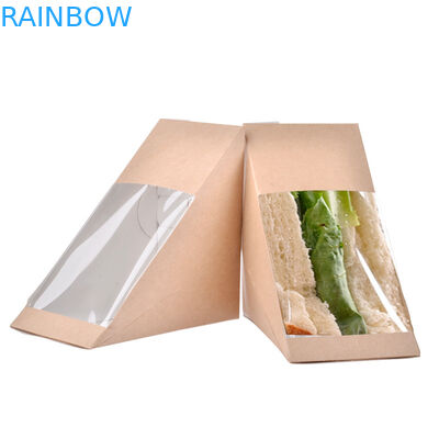 Caixa dada forma pirâmide da galinha da pipoca, caixa de papel descartável para Sanwhiches