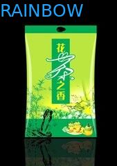 Folha de alumínio de empacotamento dos sacos do chá lateral lustroso do reforço, malote verde do café do laço da lata