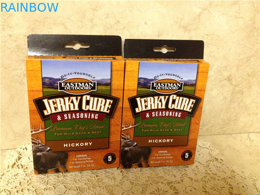 Caixa de papel impressa logotipo que empacota para temperar, pacotes da caixa de papel do tempero com furo de Hange