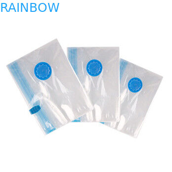 Saco transparente do selo de vácuo para o armazenamento do alimento/fato/edredão com zíper e válvula