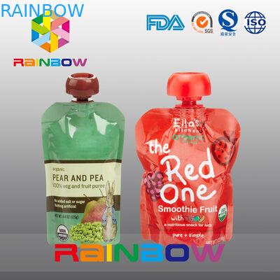 malote do bico do comida para bebê de 140ml 200ml re-Sequeezed com zíper dobro