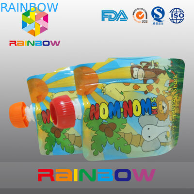 Levante-se o malote reusável do bico do comida para bebé que empacota com o zíper na parte superior