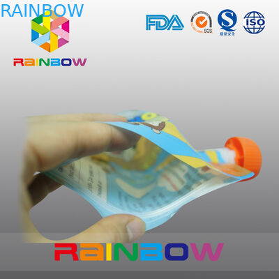 Levante-se o malote reusável do bico do comida para bebé que empacota com o zíper na parte superior