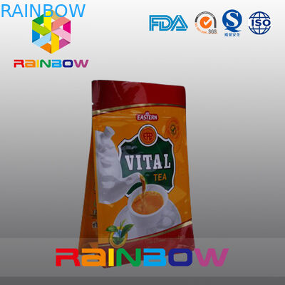 O costume imprimiu os sacos de plástico da parte inferior lisa, saco da parte inferior do bloco do selo do quadrilátero com janela clara