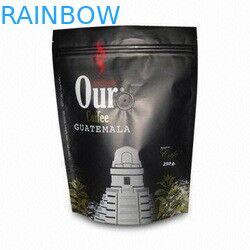 Levante-se o saco de café da folha de alumínio de Matt com zíper, sacos do alimento dos sacos de café de Brown