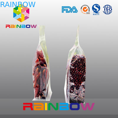 O empacotamento ziplock dos feijões/alimento do reforço inferior transparente plástico ensaca