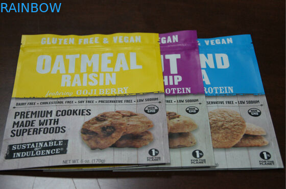 O petisco plástico do produto comestível que empacota Doypack com Ziplock projeta dentro