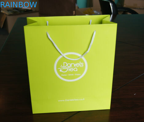 Sacos de papel verdes projetados de Kraft com o saco de empacotamento do chá do punho do algodão