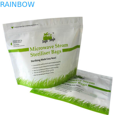 Os sacos do Steriliser da microonda do plástico laminado de produto comestível levantam-se com zíper