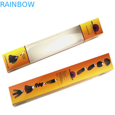 Caixa de papel que empacota com janela clara, caixa de papel da extensão do cabelo da extensão do cabelo