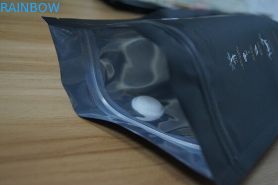 Liso levante-se sacos de empacotamento do feijão de café da folha de alumínio com válvula da desgaseificação