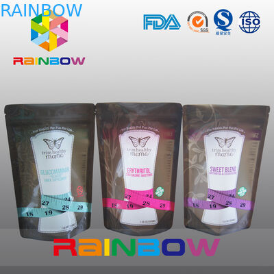 O reforço inferior ziplock plástico ensaca para o empacotamento do açúcar/doces/especiaria
