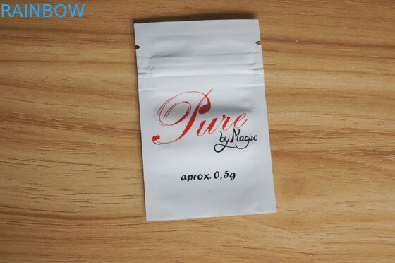 O adubo Ziplock pequeno branco de brilho que empacota o selo plástico do auto ensaca o terno para plantas crescentes