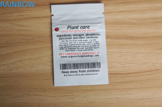 O adubo Ziplock pequeno branco de brilho que empacota o selo plástico do auto ensaca o terno para plantas crescentes