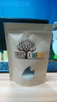 O logotipo imprimiu sacos do selo do aperto/saco de papel de Kraft para a mistura de cozimento com janela e Ziplock