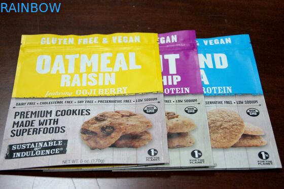 A folha vívida da cópia alinhou o saco do petisco/o malote de empacotamento dos biscoitos zíper de Doypack Mylar