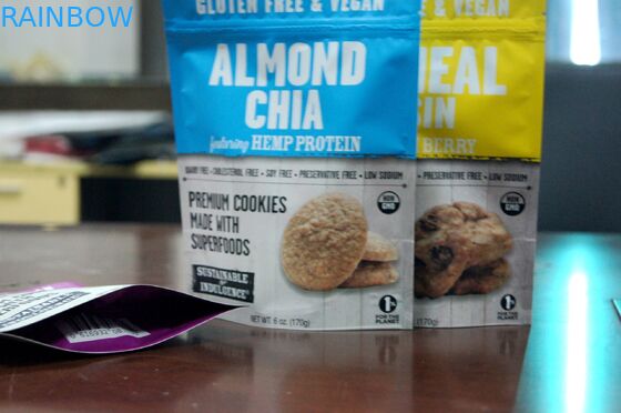 O produto comestível levanta-se a porca do zíper, saco do armazenamento do alimento de petisco/saco seco alinhado folha do alimento