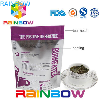 Malotes plásticos maiorias Reclosable que empacotam para a caixa do chá com o reforço do zíper e da parte inferior