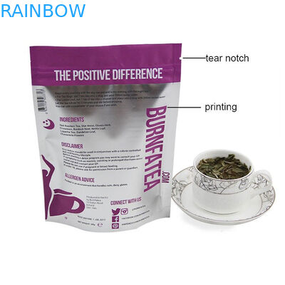 Saquinho de chá impresso de Mylat que empacota com Ziplock, chá Reclosable feito sob encomenda que empacota o bloco de Doy