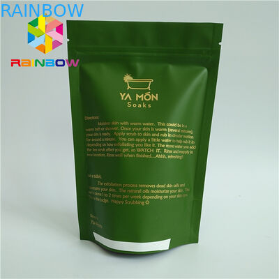 O saco de empacotamento branco alinhado do chá verde de Matt da folha de alumínio com zíper projeta