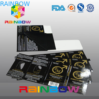 Caixa de papel de empacotamento do comprimido do sexo do efeito 100% ERECT-MEN com projeto personalizado cartão