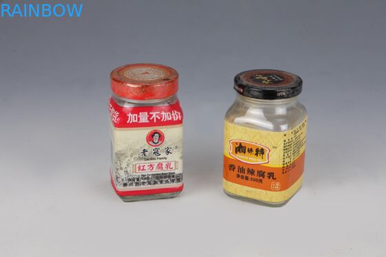 Etiquetas impermeáveis do psiquiatra do calor do PVC para a garrafa de vidro do queijo de Beancurd do molho